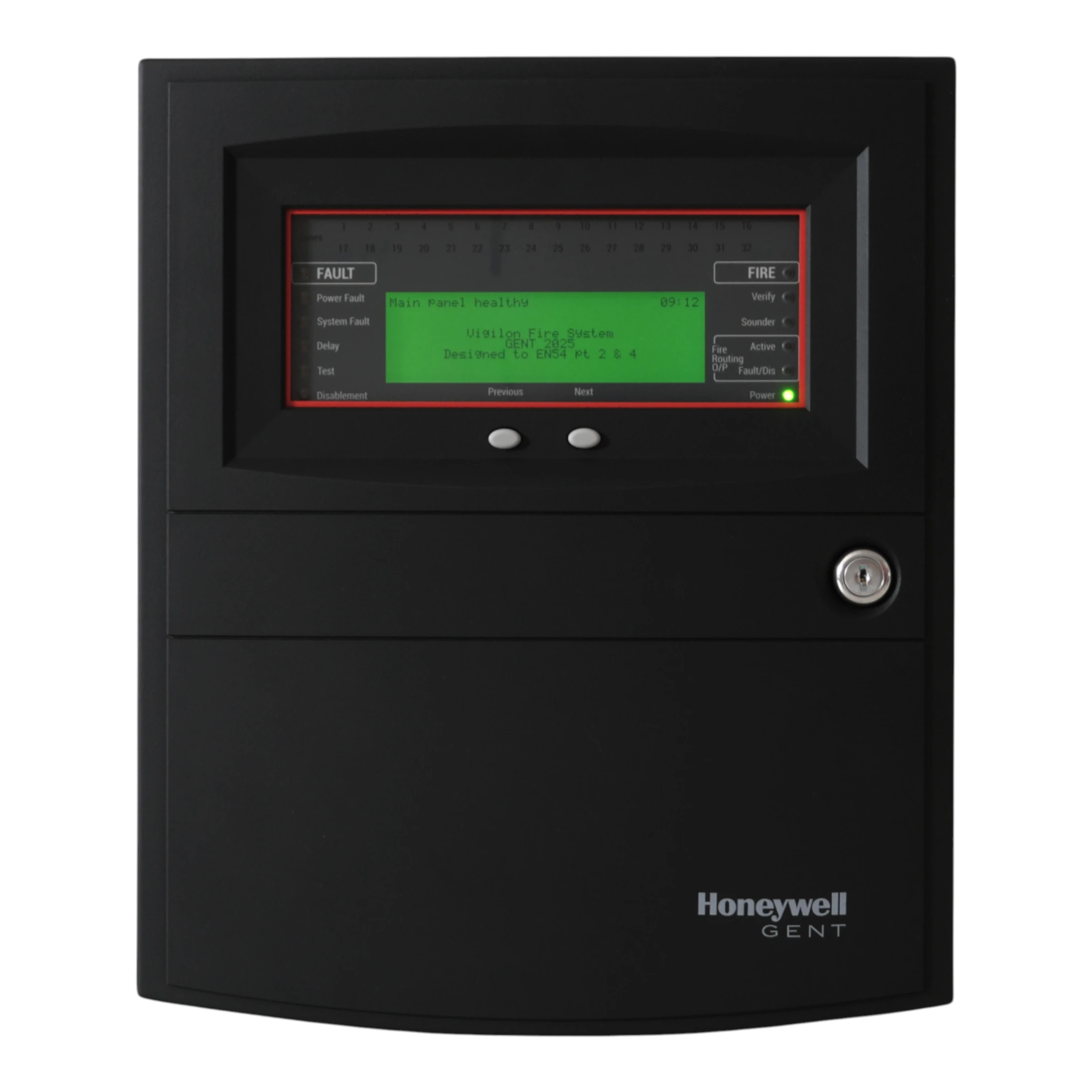 Vigilon Plus Repeat Panel Supplied in Black. Batteries not included - requires 1 x 4015-501-YFR (Power Sonic Flame Retardant 12V 7Ah) to meet compliance regulations.