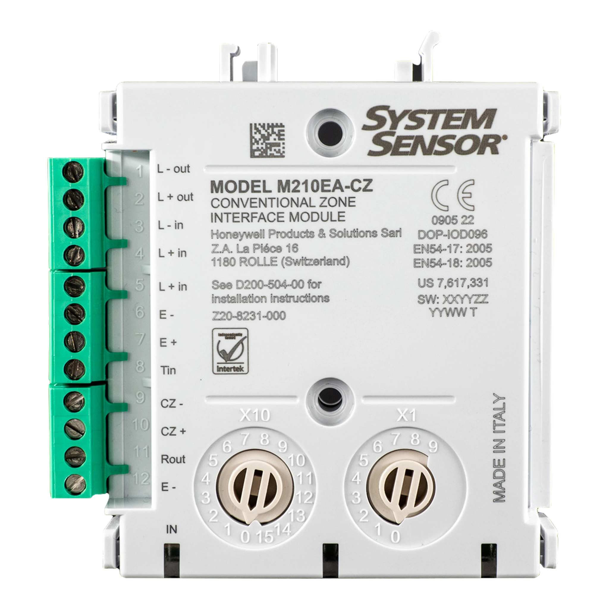 Analogue Addressable Monitor Module for Supervision of a Conventional Zone Equipped with EOL Resistor